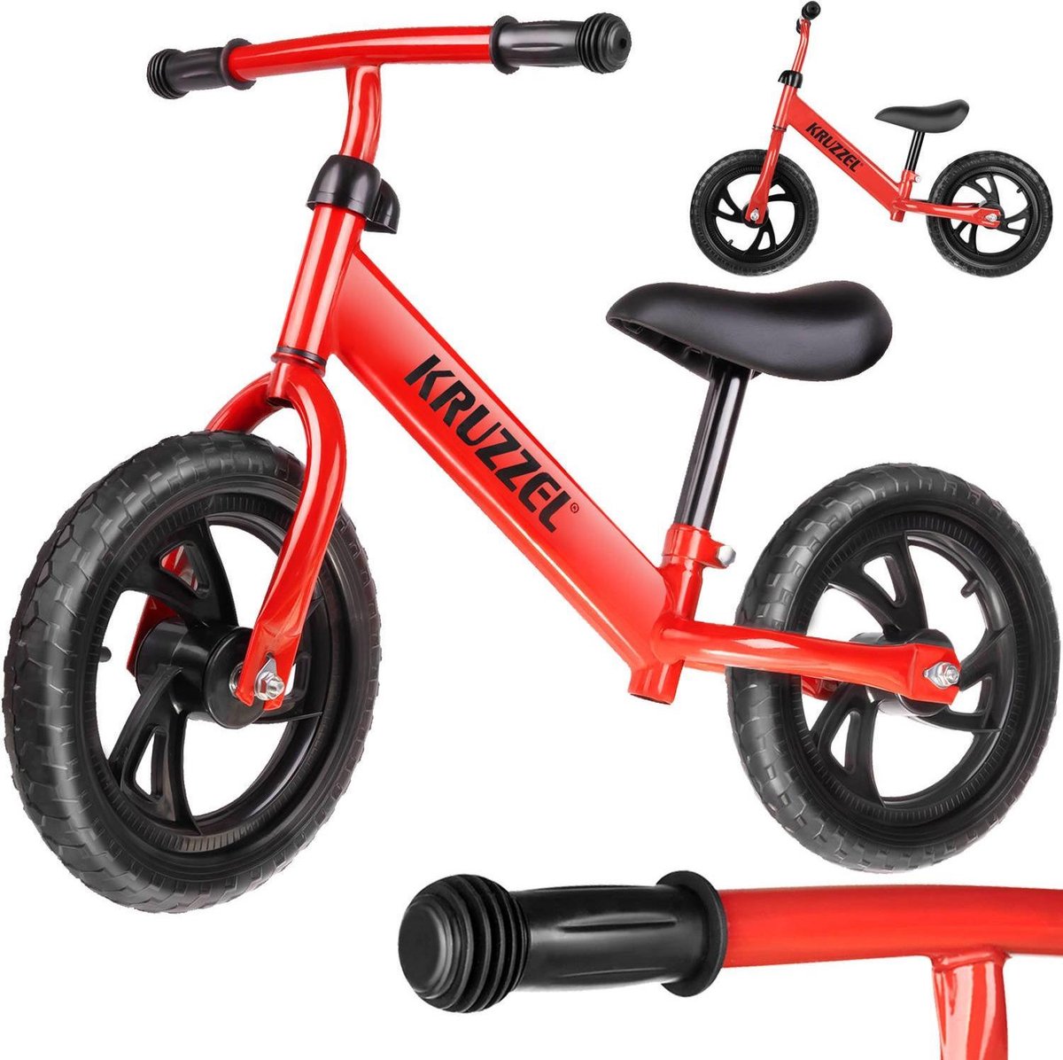 Loopfiets | Eerste loopfiets voor kinderen | Ultralicht |Wielen van Eva-schuim | Kruzzel | Kleur: Rood |