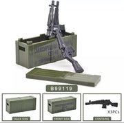 J22 - Russische wapenkist met 3x een SVT40 - Custom printed -  - Lego fit - WW2 - Soldaten - Militair - Tank - Army - Bouwstenen - Wapens - Geweren - Brick - Tweede Wereld Oorlog - Mini-figures - Leger - Duits - Navy Seals