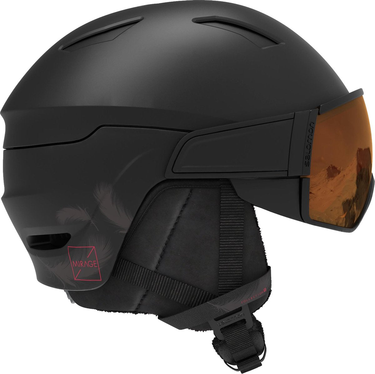 Salomon Mirage S Black Red Vizierhelm - Dames - Skihelm
