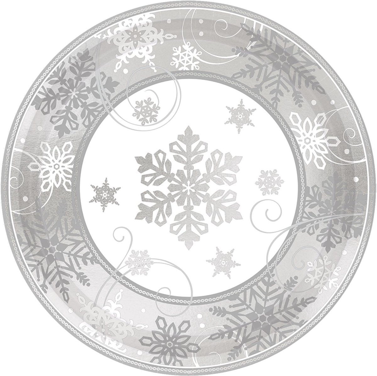 AMSCAN - 8 kleine sneeuwvlokken borden - Decoratie > Borden