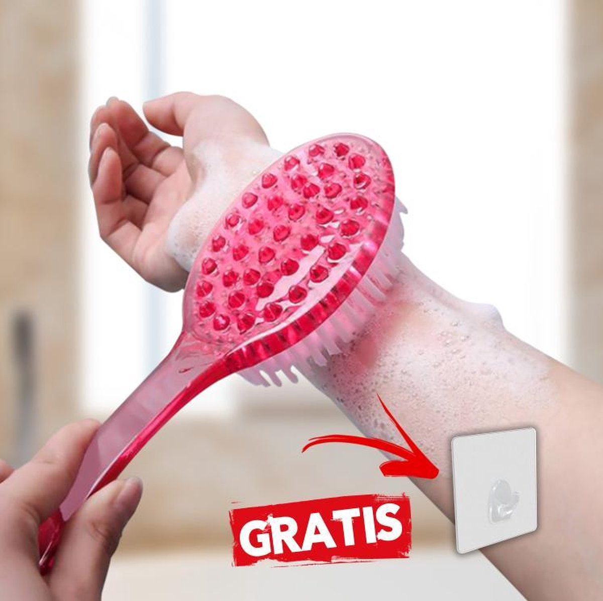 De rug borstel voor jou! + GRATIS Haakje - Zacht & harde kant borstel