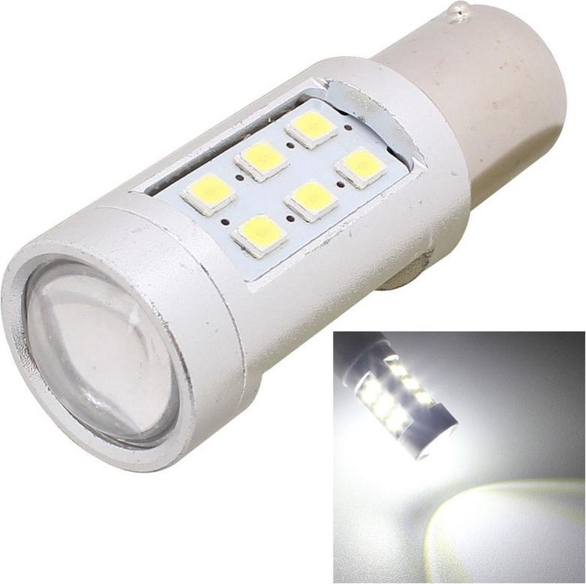 2 STKS 1156 / BA15S 4.2 W 630LM Wit Licht 21 LED 2835 SMD Auto Remlicht Stuur Gloeilamp