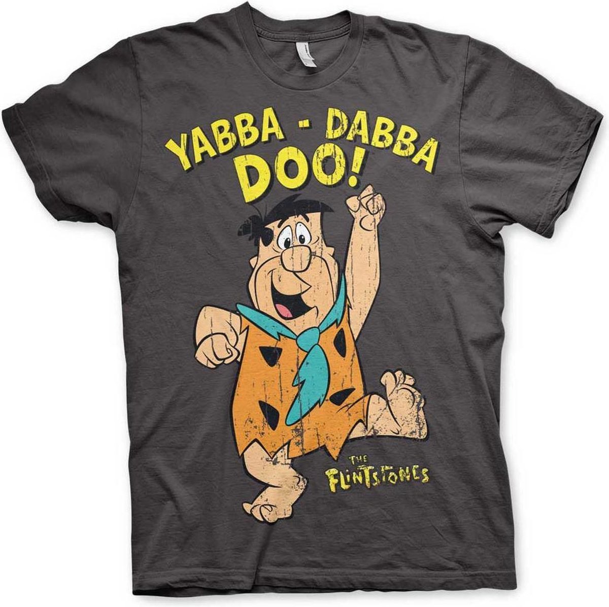 The Flintstones Heren Tshirt -S- Yabba-Dabba-Doo Grijs