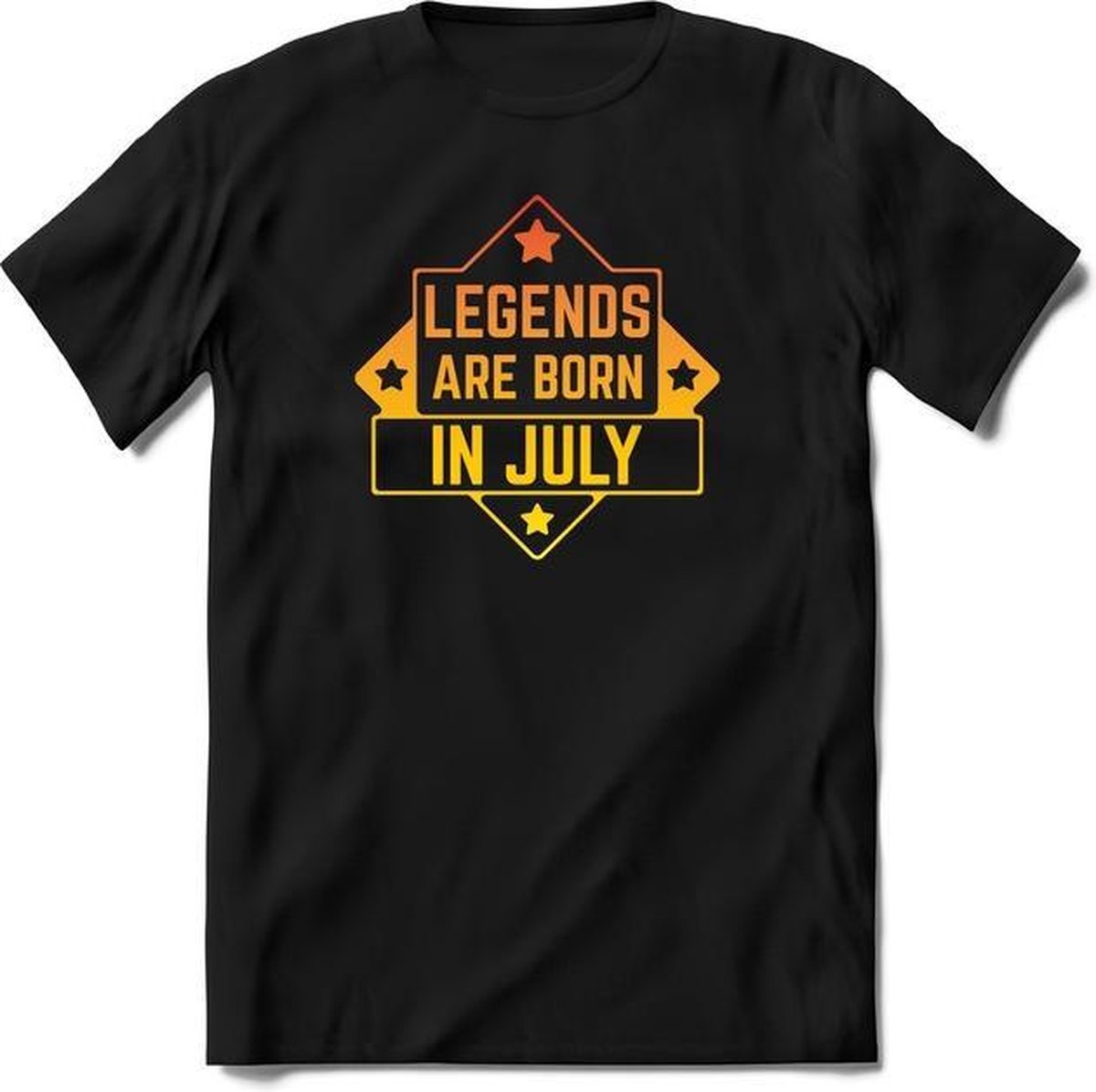 Legends are born in Juli - Feest kado T-Shirt Heren/Dames | Rood-geel | Perfect Verjaardag Cadeau Shirt | grappige Spreuken