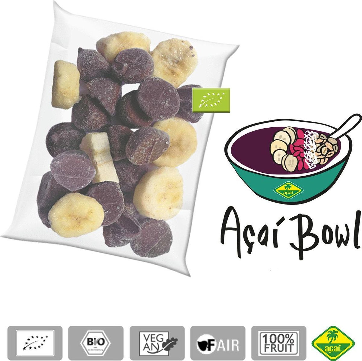 Acai bowl BIO – bevroren fruit puree (pulp) en IQF bowl packs - Acai fine fruits club - 4