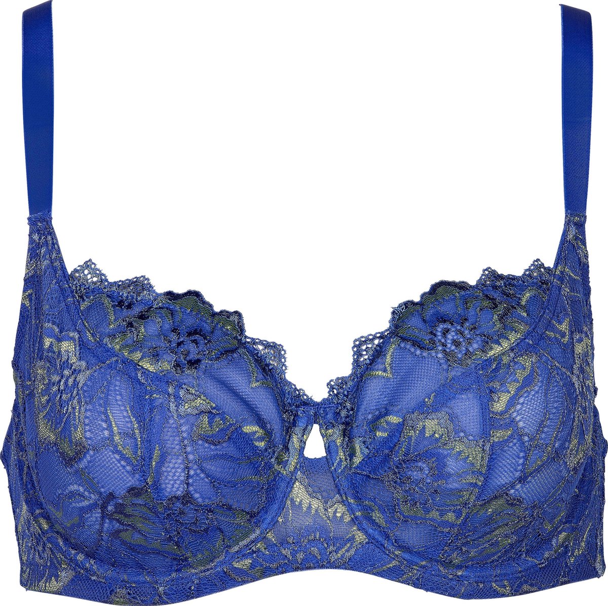 After Eden Wire bra lace - T.T. Blue/ Lime - Maat D75