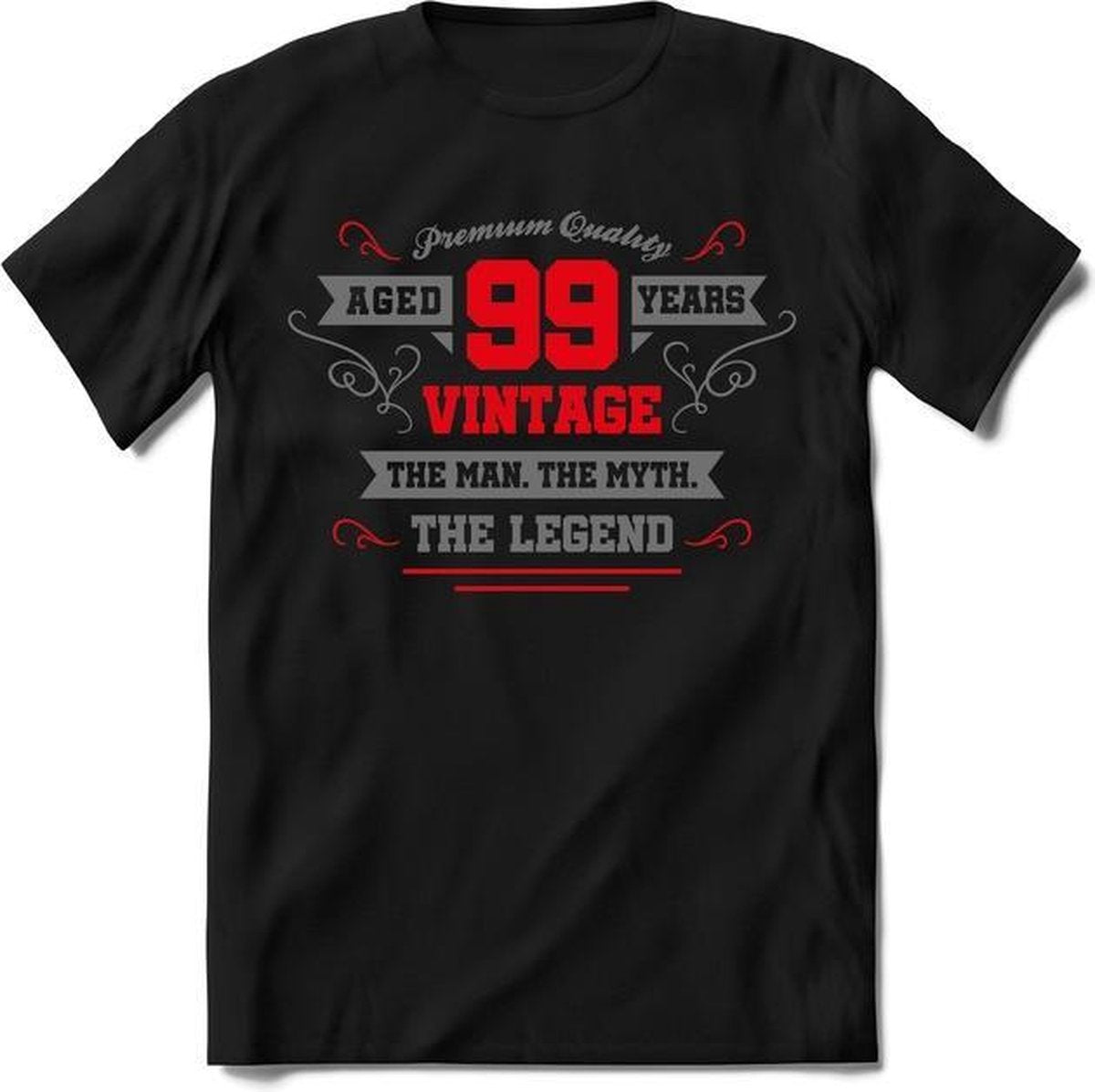 99 Jaar Legend - Feest kado T-Shirt Heren / Dames - Zilver / Rood - Perfect Verjaardag Cadeau Shirt - grappige Spreuken
