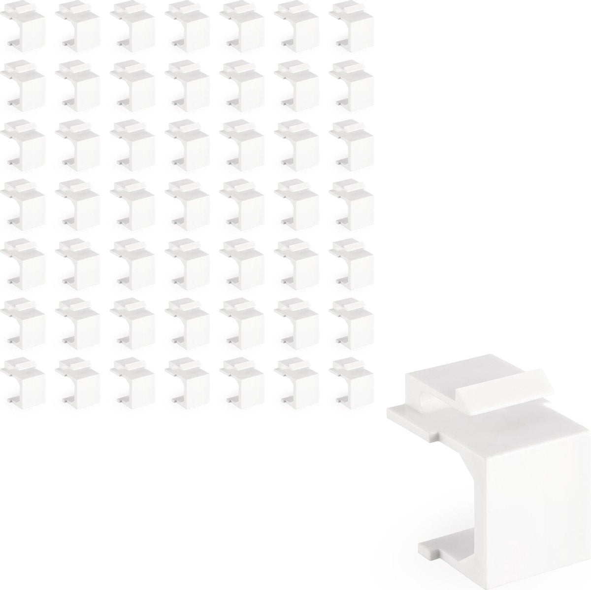 kwmobile 50x keystone dummy - Cover voor keystone modules - Snap-in - Geschikt voor patch panels - Beschermt tegen stof - Set van 50 stuks - Wit