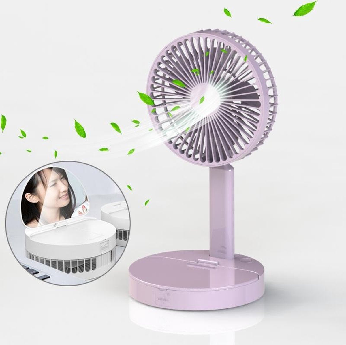 A3 Desktop Mirror Fan (roze)