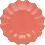 80x Diepe kartonnen bordjes koraal 27 cm - Wegwerpborden van karton - Feestbordjes - Feestartikelen tafeldecoratie
