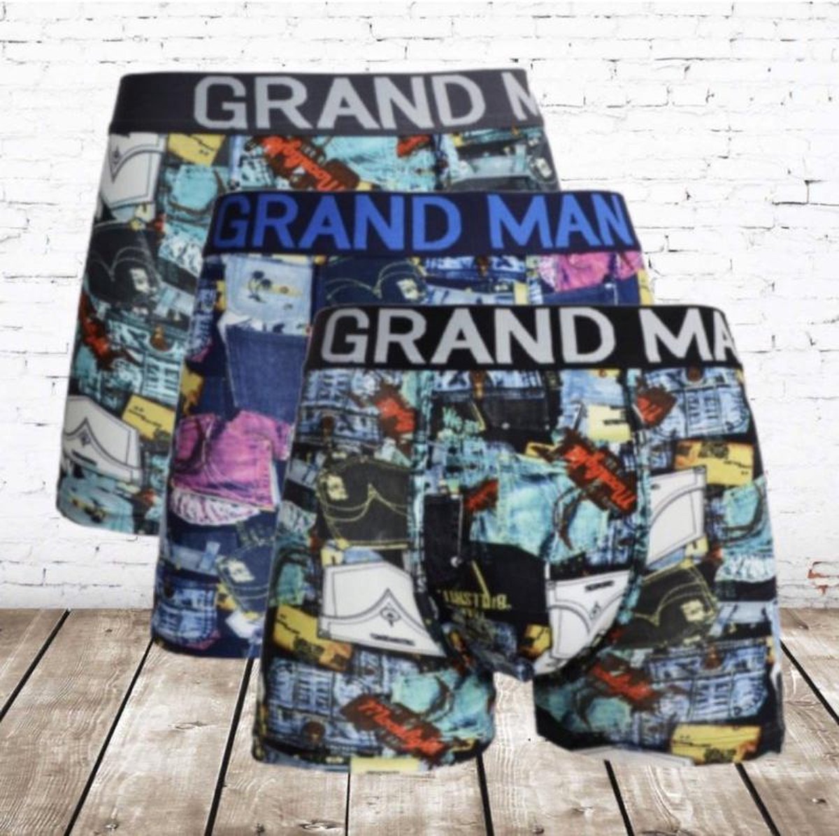 Grand Man katoenen heren boxershorts 3-pak 5038 - M