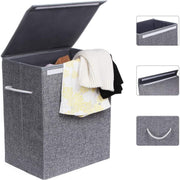 Nancy's Wasmand Grijs 60L - Wasmanden Met Deksel - Wasmanden