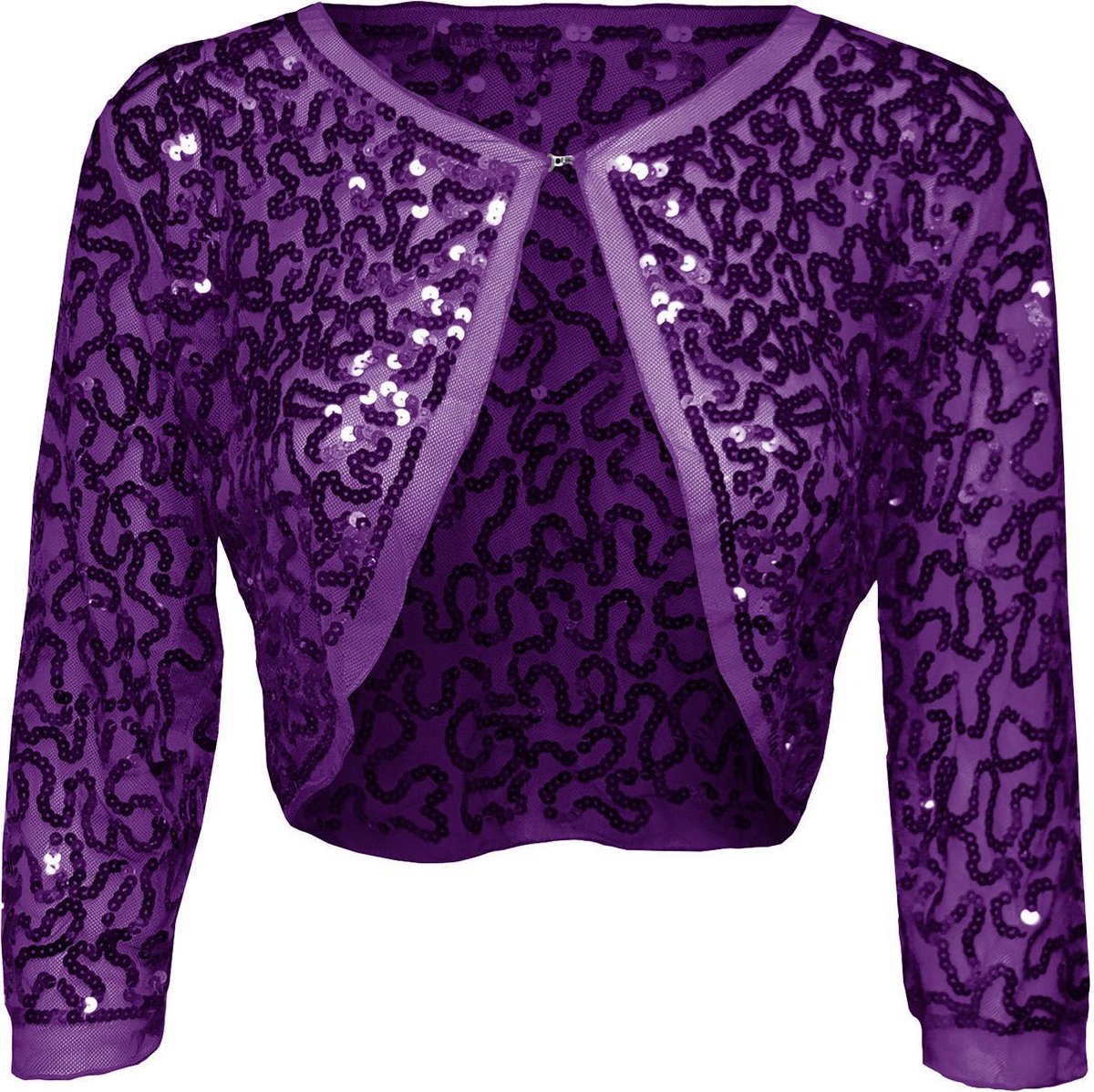 Bolero pailletten paars / aubergine