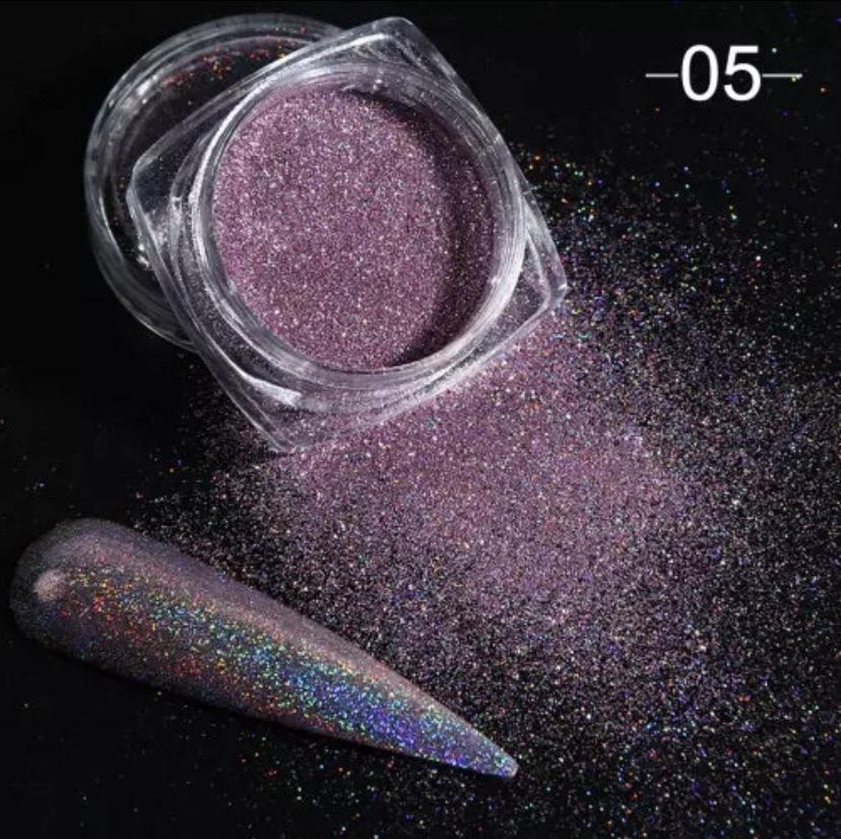 Holografische Glitter Poeder Rosé / Pink- Nail Art – Rhinestones