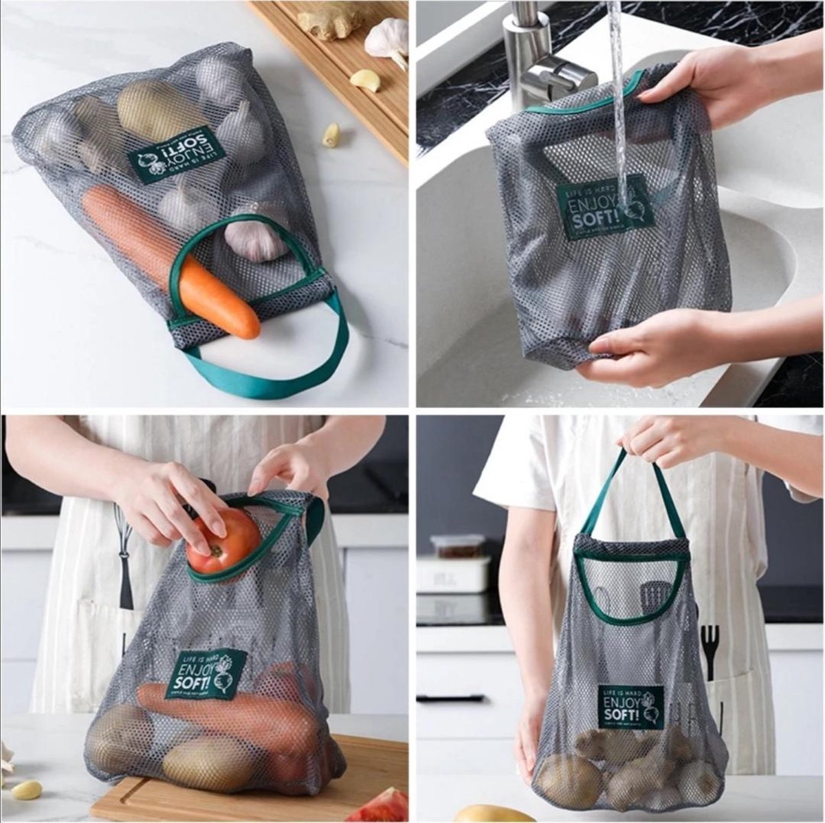 Nettas Keuken - boodschappen - Groenten opbergnet  - Groenten Mesh - Aardappel