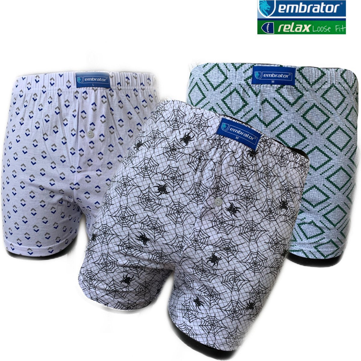 Embrator 3-pack heren Boxershort Loose Fit katoen maat 4XL
