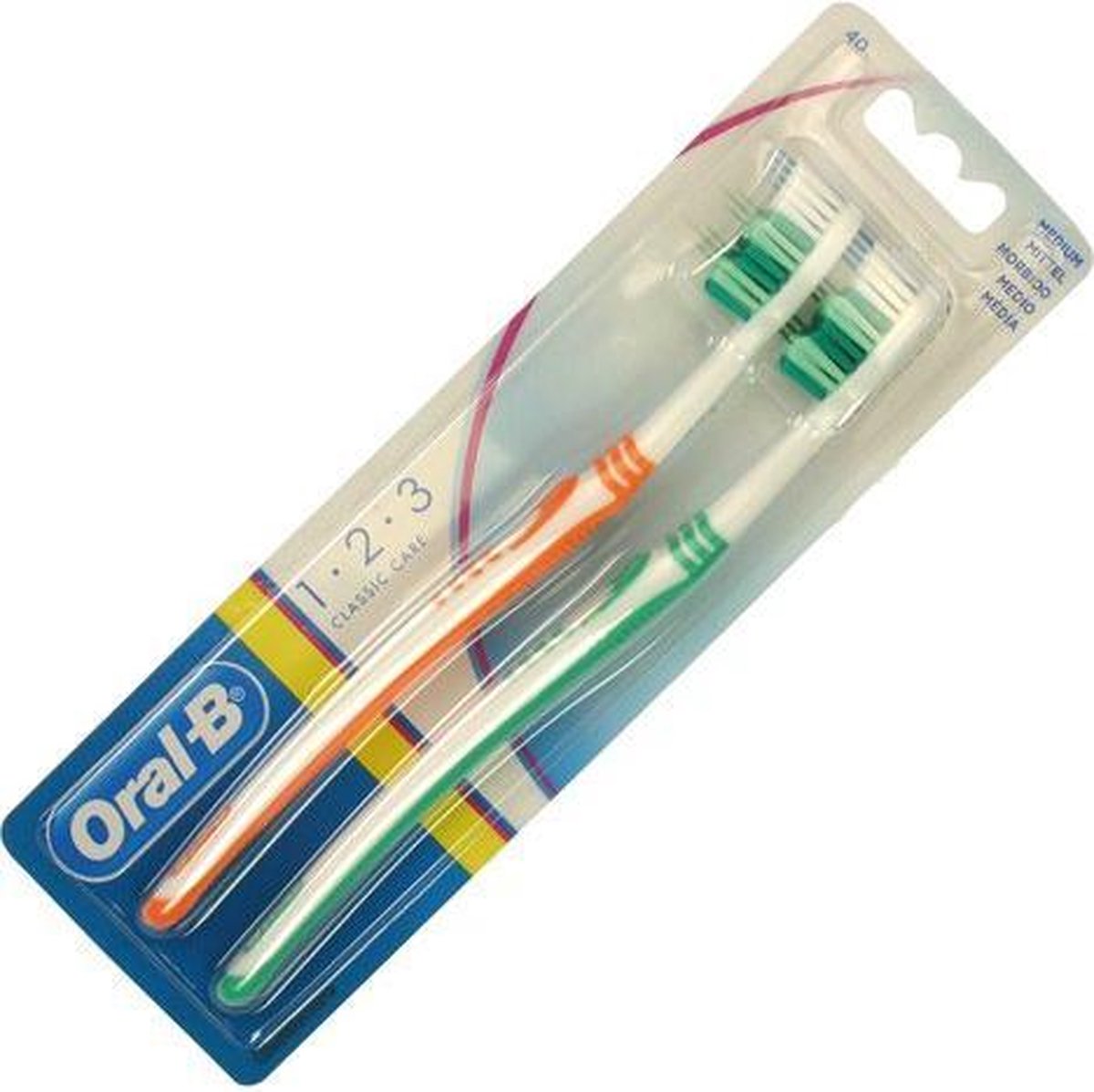Oral B - 1-2-3 Classic Medium Toothbrush ( 2 Ks ) - Toothbrush