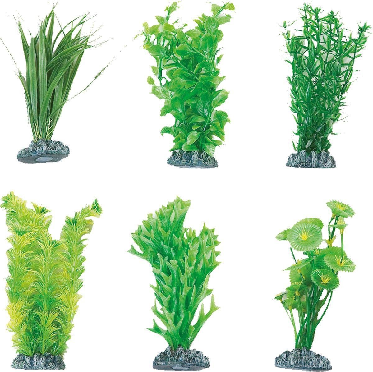 Flamingo Aquarium plant plastic fiji decoratie - Willekeurig - 12 cm