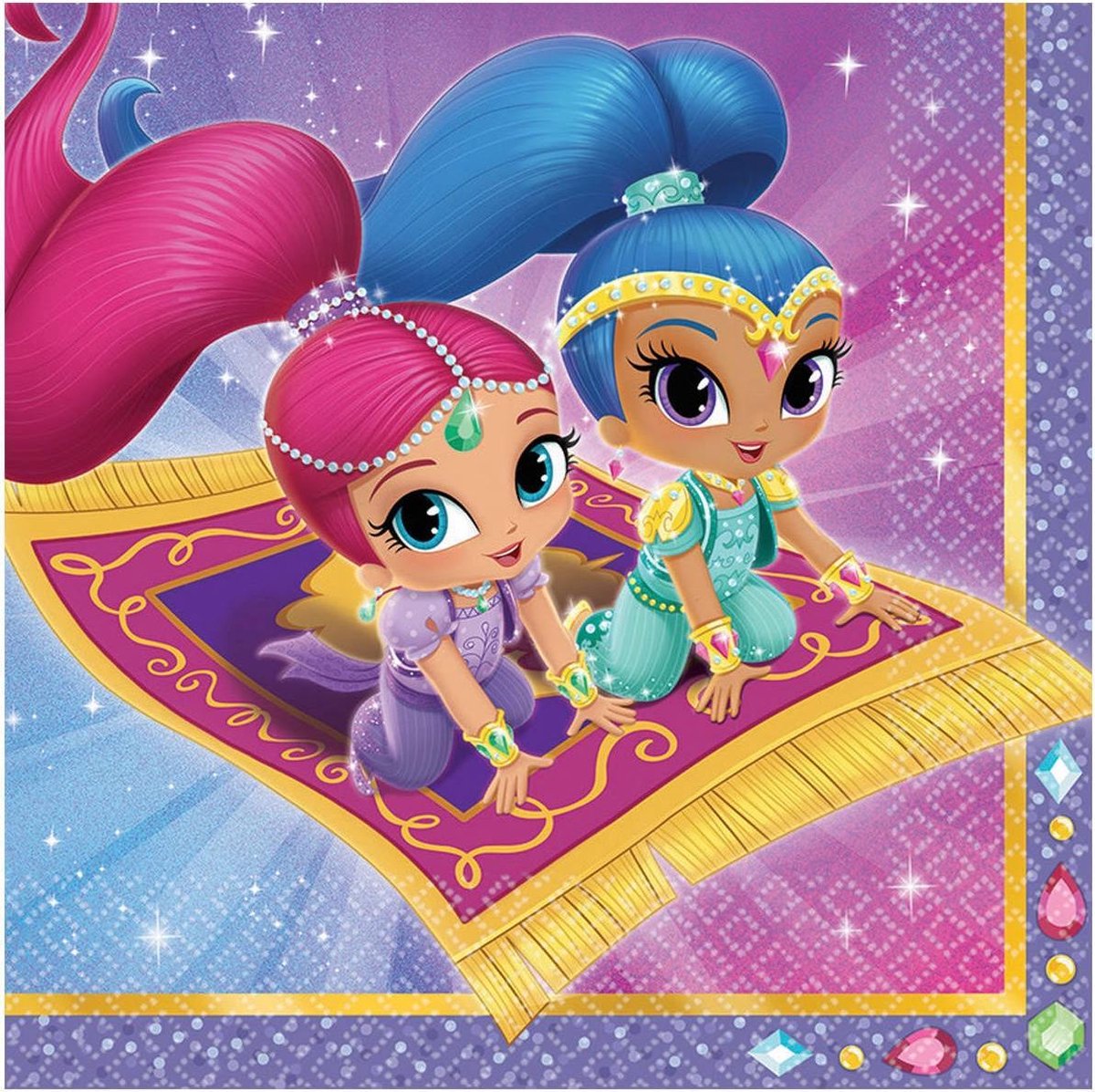 AMSCAN - 20 Shimmer + Shine servetten - Decoratie > Papieren servetten