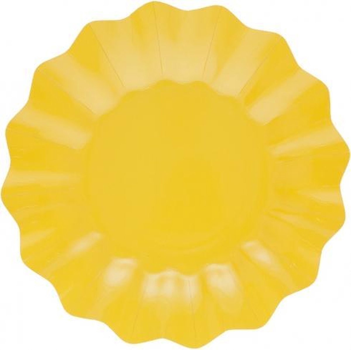 40x Diepe kartonnen bordjes geel 21 cm - Wegwerpborden van karton - Feestbordjes - Feestartikelen tafeldecoratie