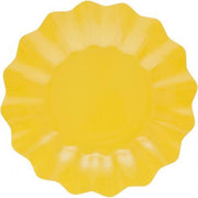 40x Diepe kartonnen bordjes geel 21 cm - Wegwerpborden van karton - Feestbordjes - Feestartikelen tafeldecoratie