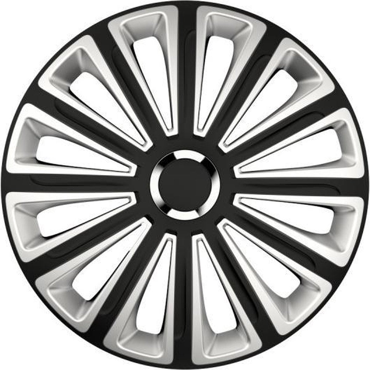 Wieldoppen Trend RC zilver/zwart 13 inch 4-delig set