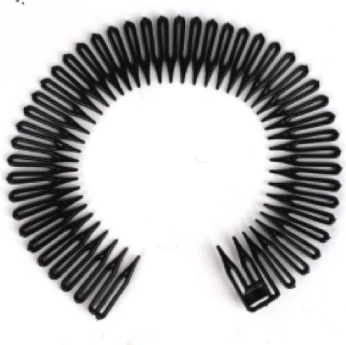 Zigzag diadeem - zig zag - flexibele diadeem zwart - kamdiadeem - haarband - kam