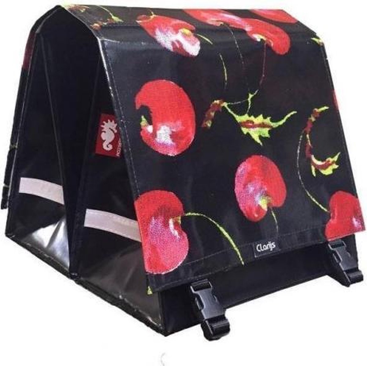 Clarijs dubbele fietstas big cherry 44 liter