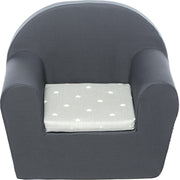 Peuterstoeltje-Kinderfauteuil Antraciet-Twinkle grijs