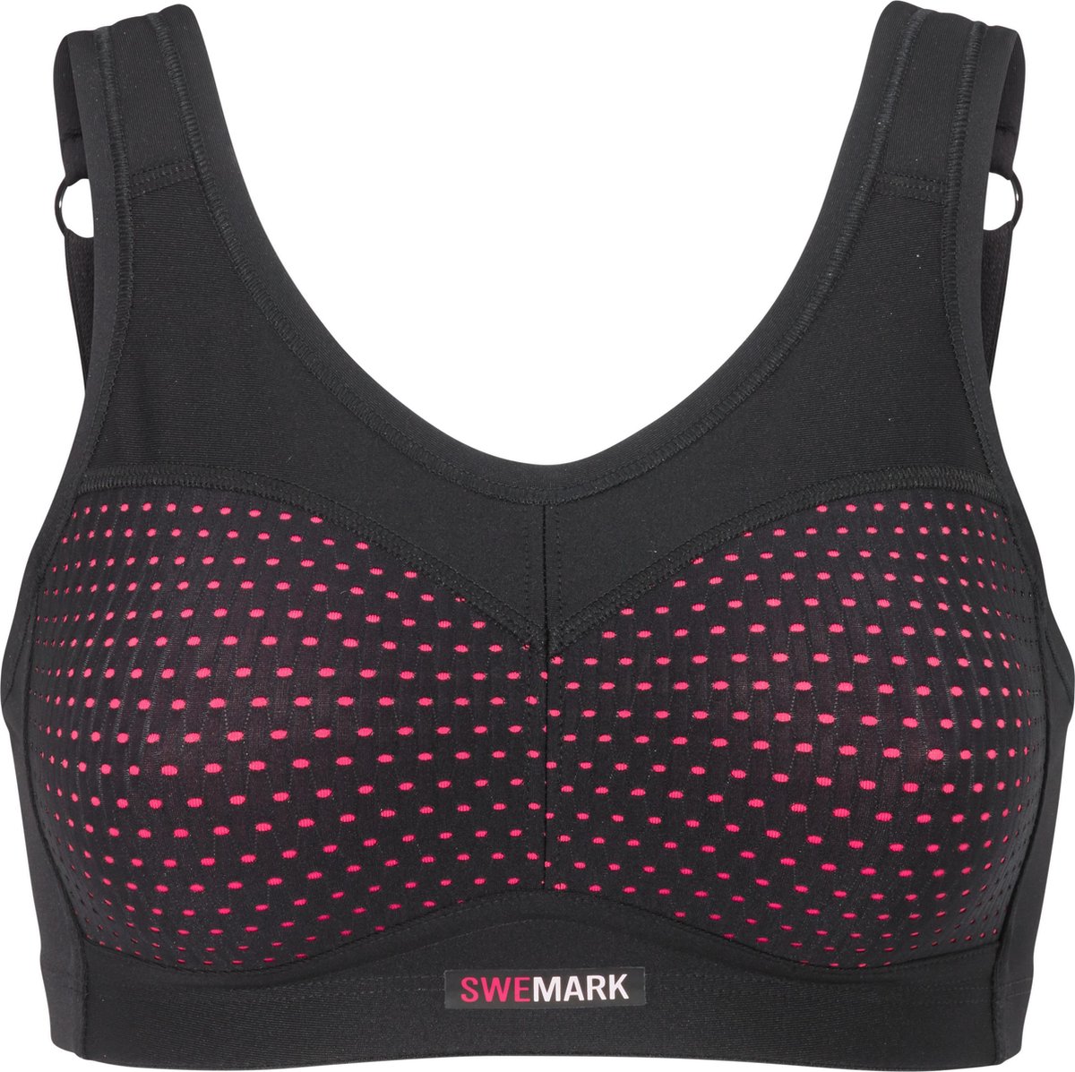 Sportbh- Swegmark-zwart/roze- 80F-conquer- de beste ondersteuning
