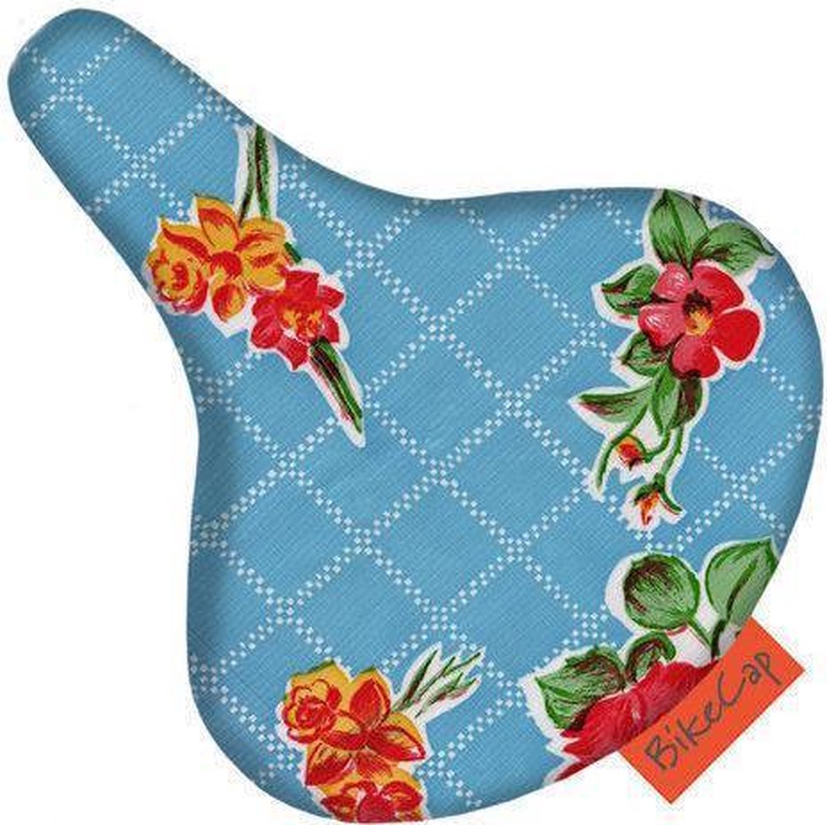 BikeCap - zadelhoes bloem ruitje blauw