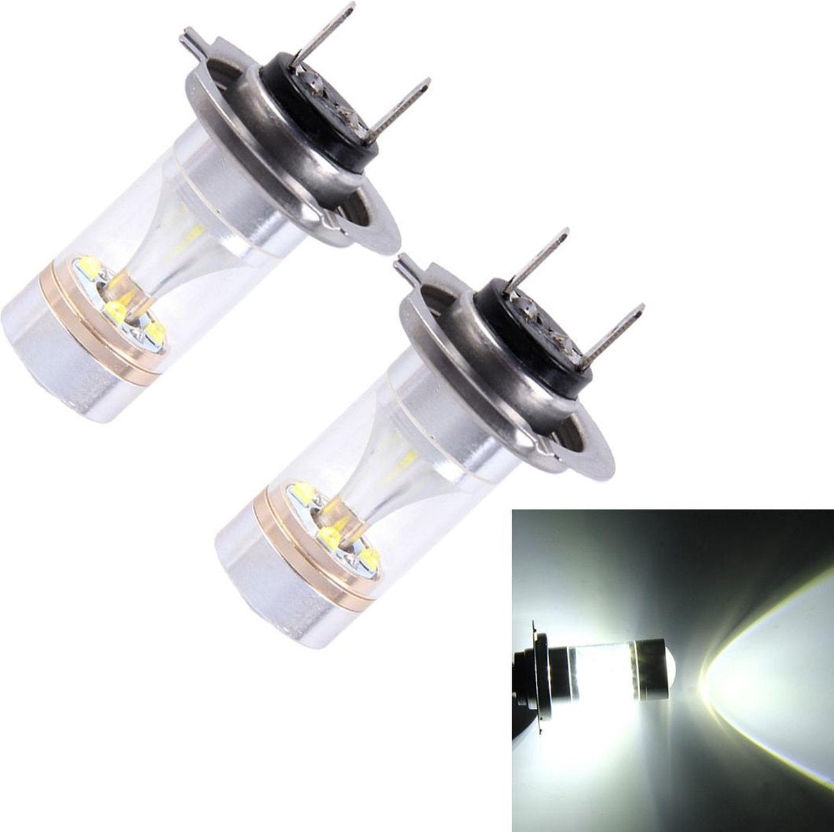 2 STKS H7 30W 350 LM 5000K Wit licht CREE 6 LED mistlamp