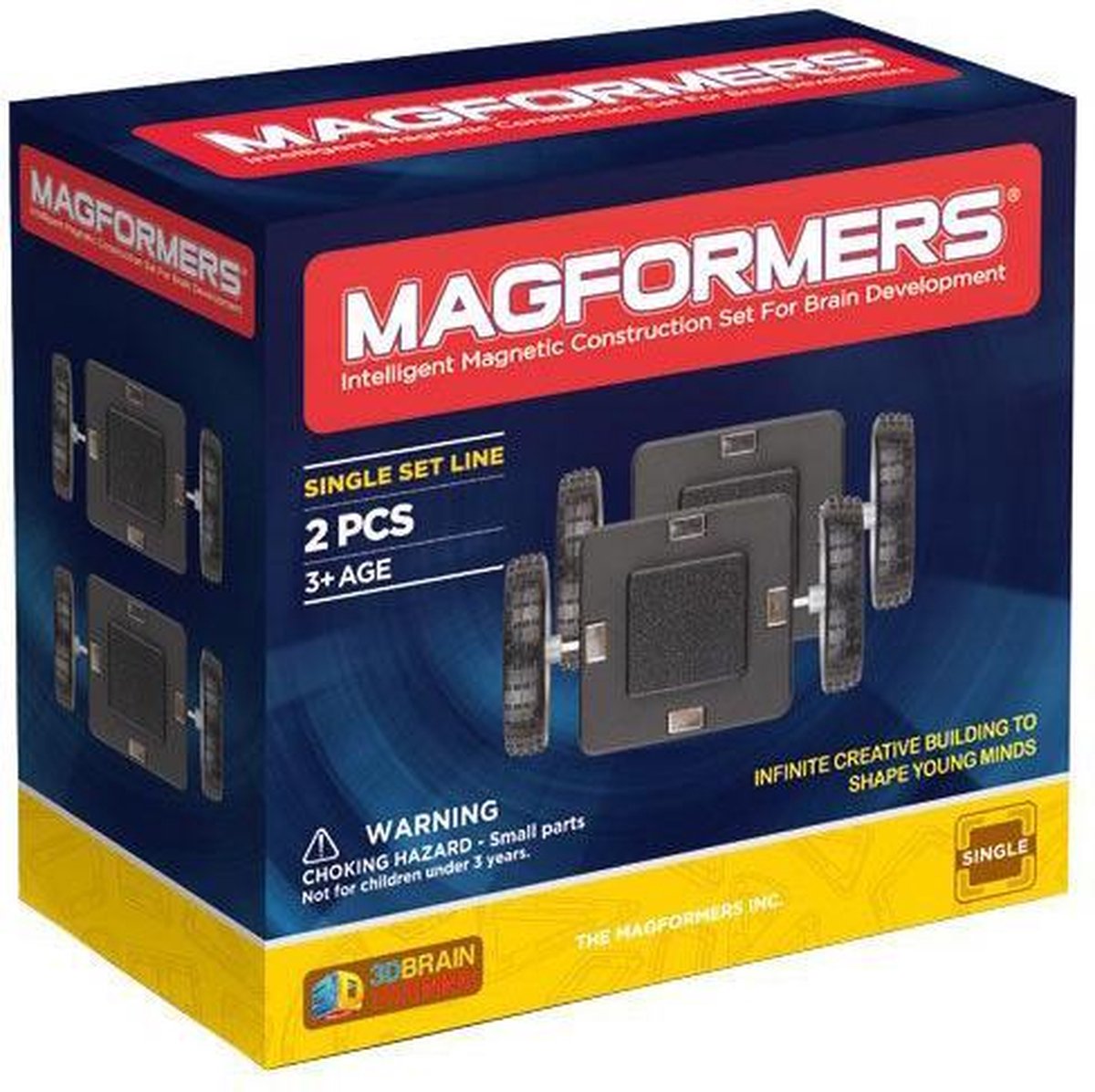 Magformers Single Set Line Wielset - 6 Onderdelen - Magnetische Bouwset