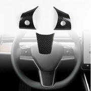 Tesla Model 3 Stuurinleg Stuur Cover Carbon Stuurhoes Auto Accessoires 3-delig Interieur Styling