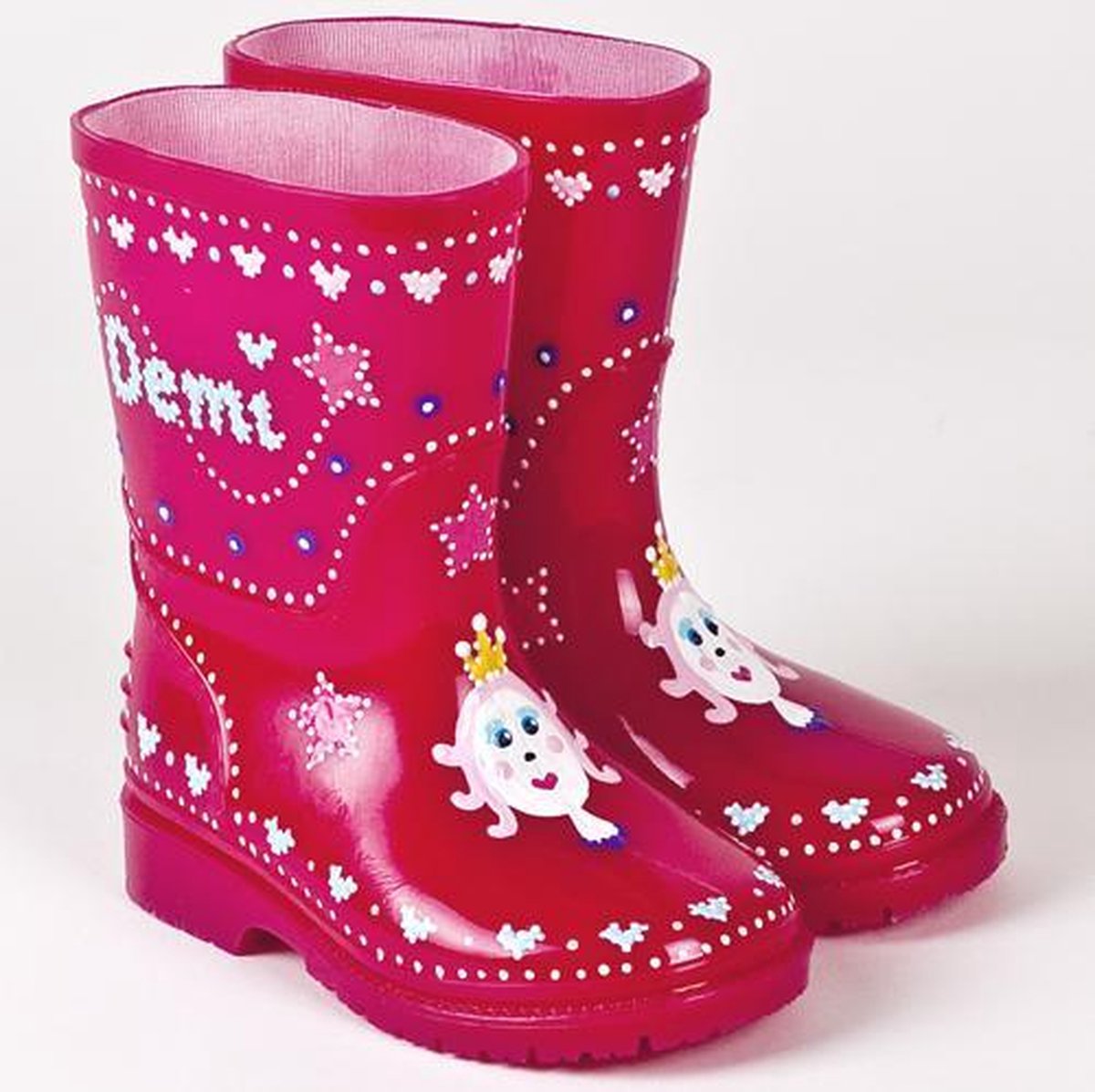 Leuk kado met naam kinder regenlaarzen prinses maat 32 - roze