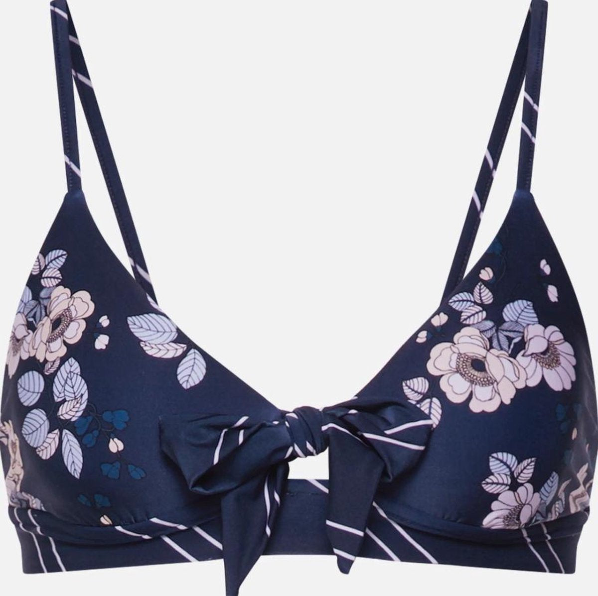 Seafolly Bikinitop Splendour - Fixed Tri Bra - Blauw Indigo Bloemenprint - Hoge Kwaliteit en Zeer Comfortabel - Maat 36
