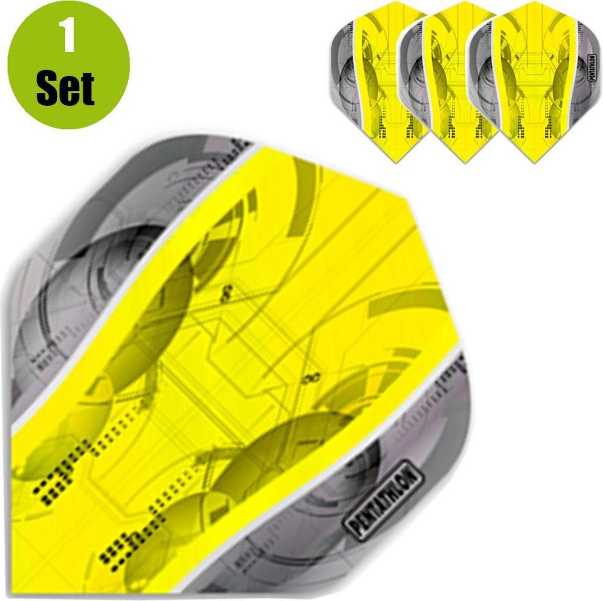 Pentathlon Silver Edge Dartflights - Geel- ()