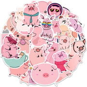 Winkrs | Varkens Stickers - Dieren Stickers - Schattige Stickers - 50 stuks voor laptop