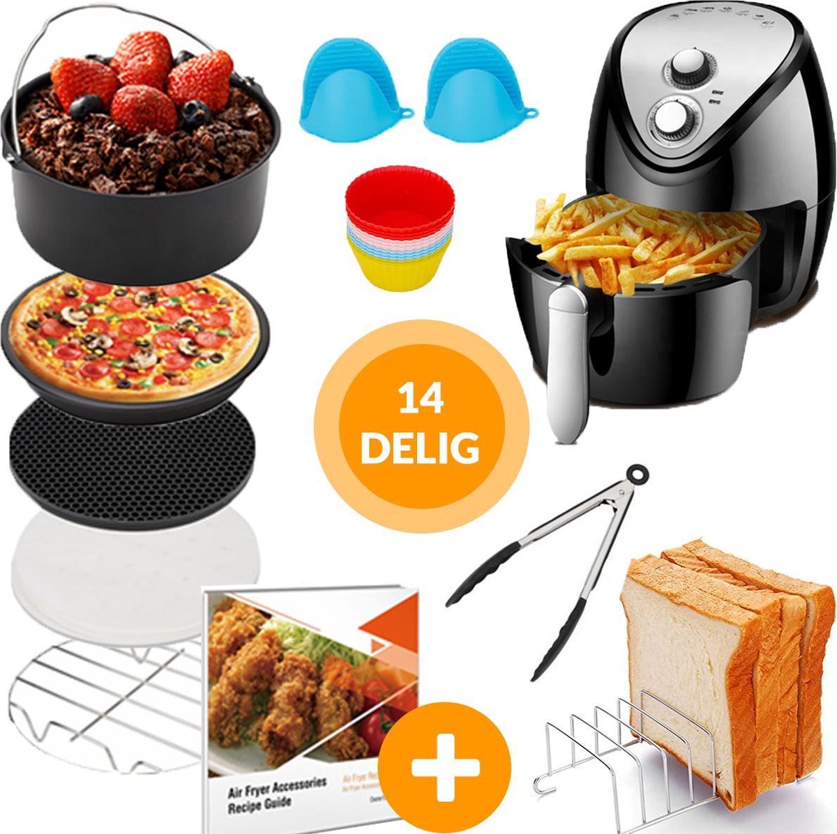Dynatic - 14 delige set Heteluchtfriteuse - geschikt voor airfryer accesoires - XL XXL