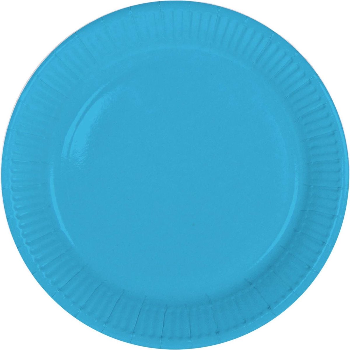 32x stuks party gebak/eet bordjes van papier blauw 23 cm
