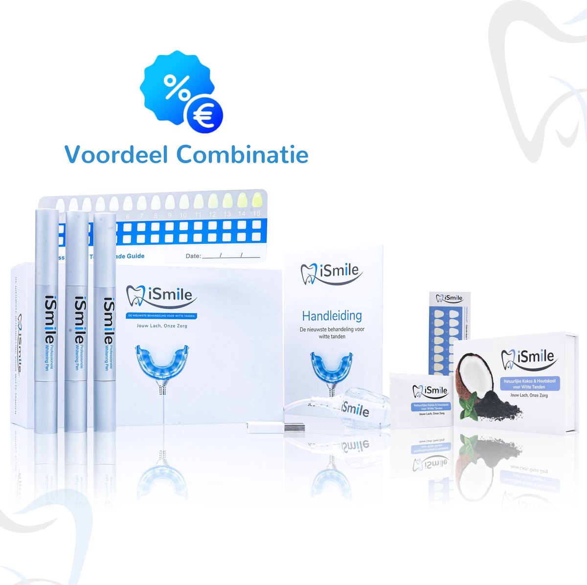 iSmile® - Charcoal Coconut Whitening Strips & Whitening Kit - Totaalbehandeling voor Witte Tanden - Tanden Bleken - Tanden Bleken Strips - Whitening Kit - Veilig Tanden Bleken - Natuurlijke Ingrediënten - Nieuwste Formule