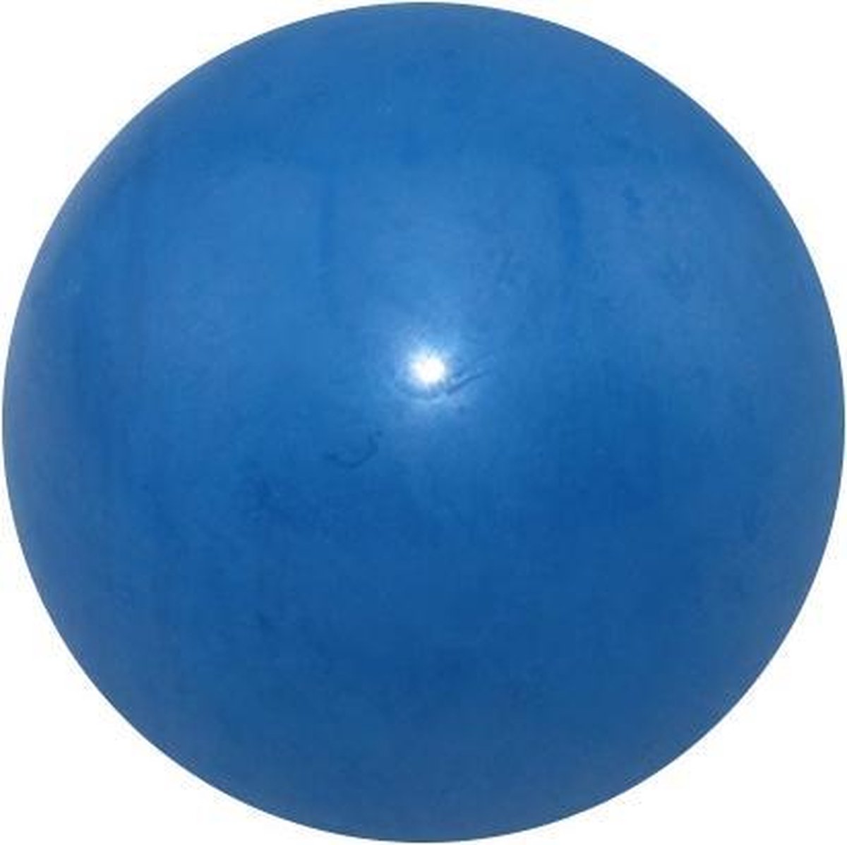 Een solide rubberen bal in de kleur blauw.
