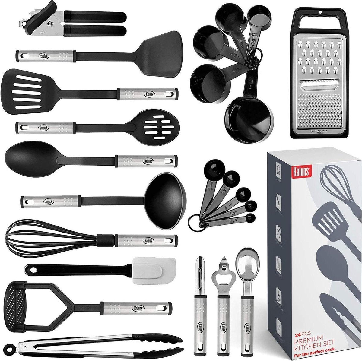 Donkersstuff - 24 delige keukenset - Keukengerei Set 24 delig - Hittebestendig / BPA Vrij / Siliconen - Keuken Gerei