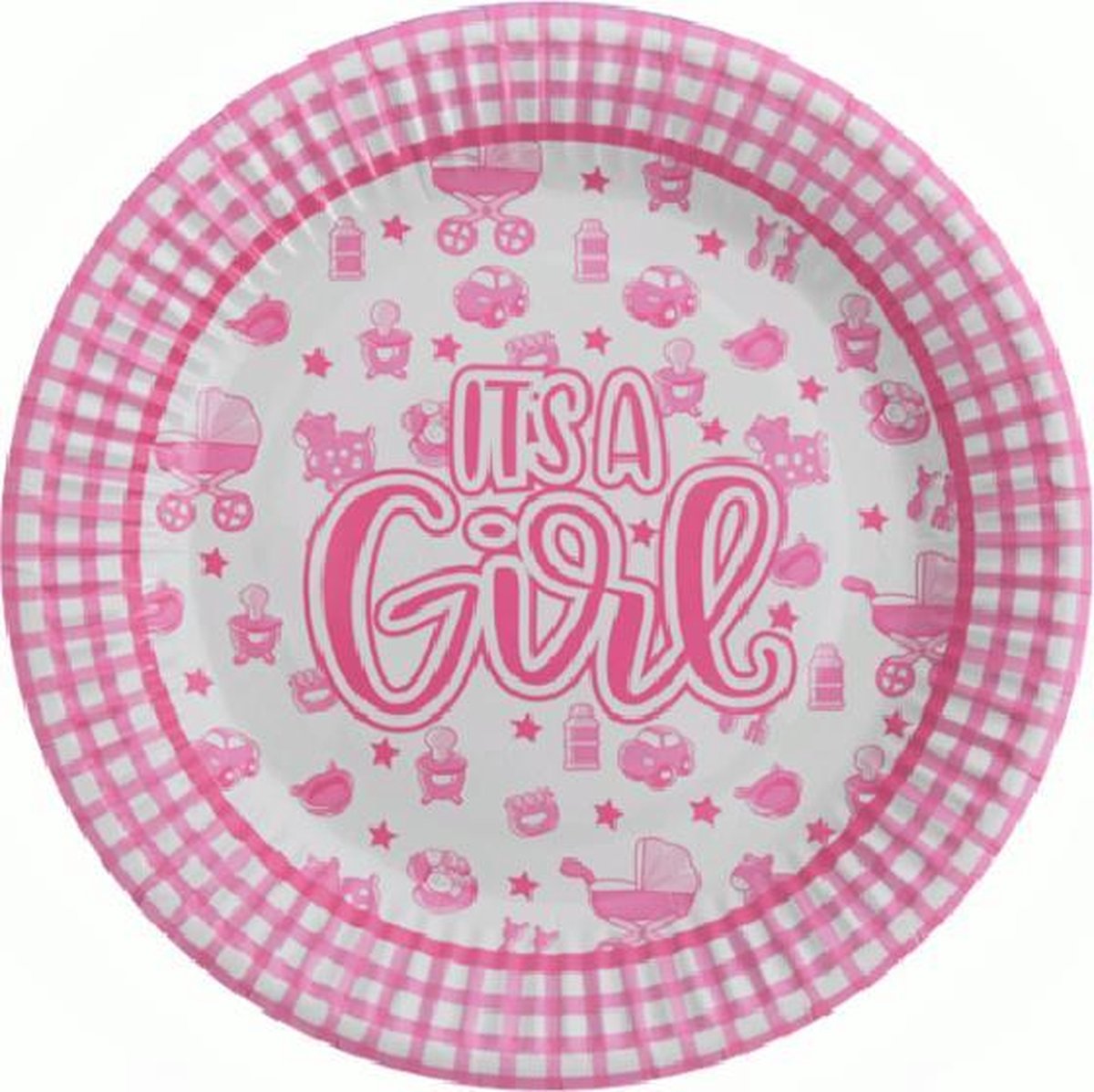 gebaksbordjes gebak Servetten babyshower meisje roze it's a girl -10 stuks bordjes -20 stuks servetten - - Bordjes It's A Girl Roze (10st) - Baby girl - baby meisje - babyshower