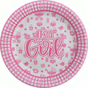 gebaksbordjes gebak Servetten babyshower meisje roze it's a girl -10 stuks bordjes -20 stuks servetten - - Bordjes It's A Girl Roze (10st) - Baby girl - baby meisje - babyshower