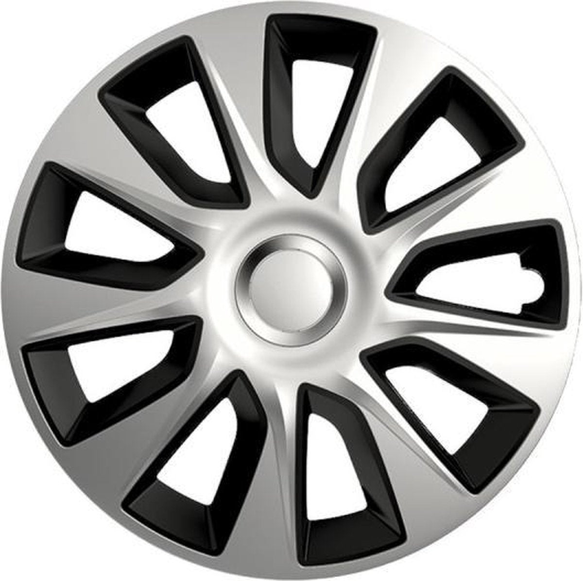 Wieldoppen Stratos DC zilver/zwart 13 inch - set van 4 stuks