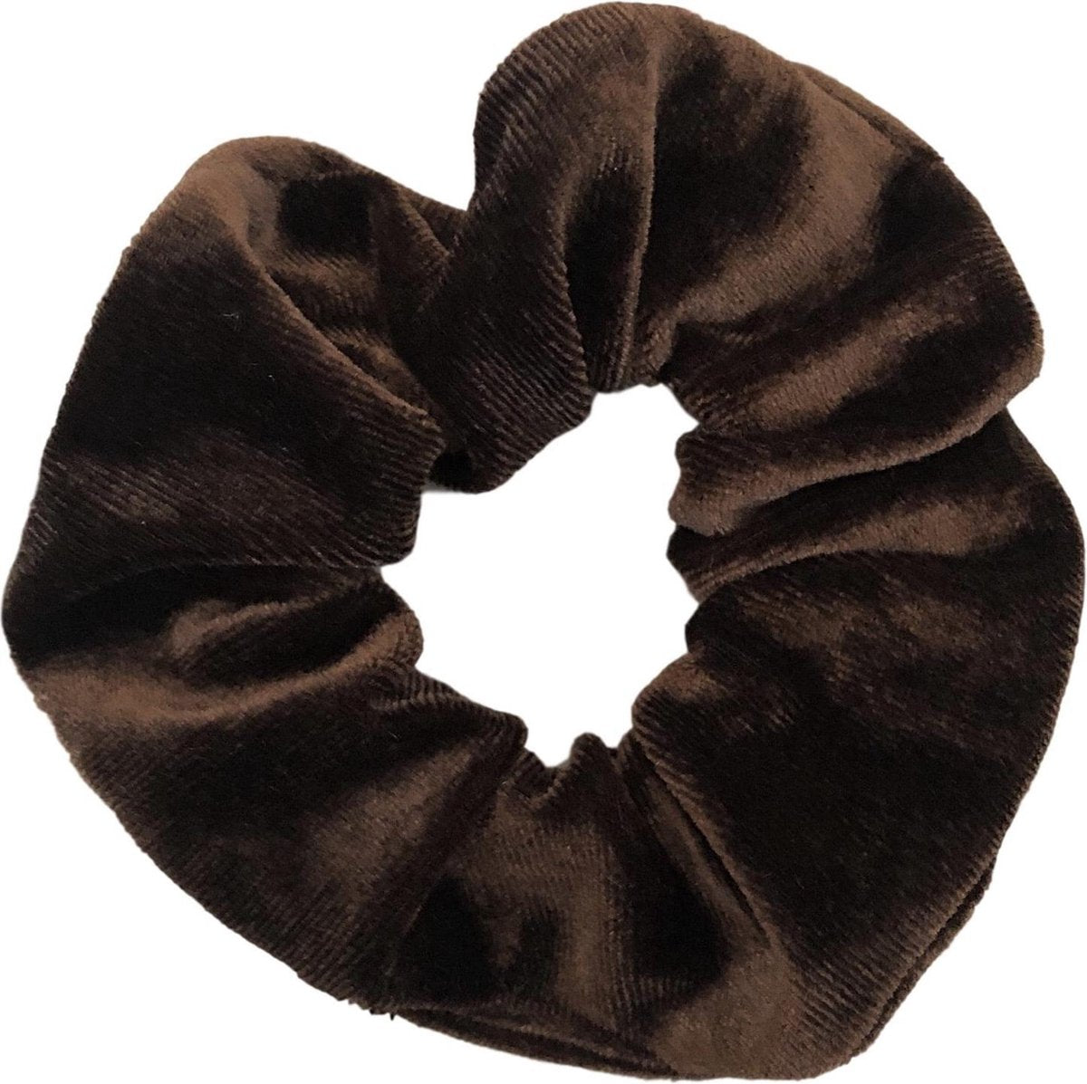 IRSA Scrunchie Velvet Donker Bruin - haarwokkel - Haarelastiek - Haaraccessoire (1 stuk)