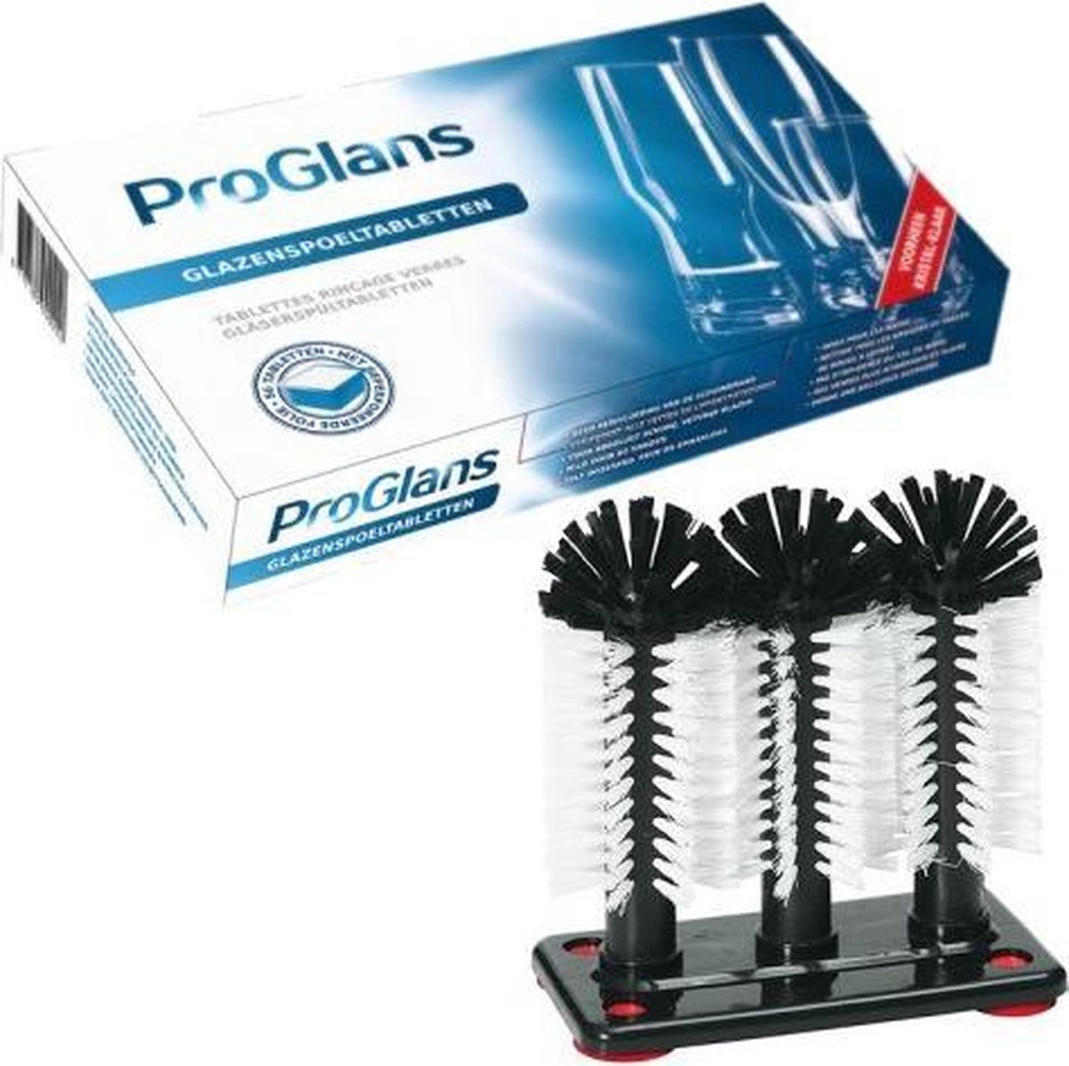 ProGlans® Bierglasreiniger Set 2 (Spoelborstel+Blokjes)