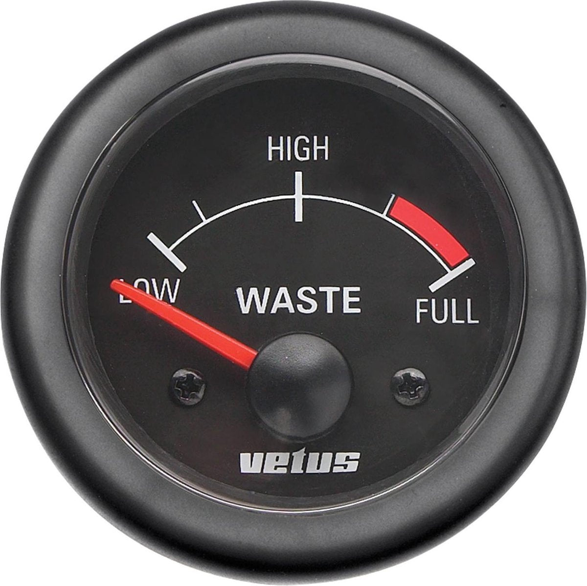 VETUS WASTE12B zwarte Vuilwaterniveaumeter 12 Volt