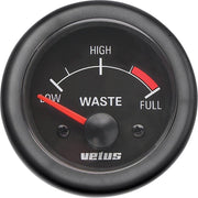 VETUS WASTE12B zwarte Vuilwaterniveaumeter 12 Volt